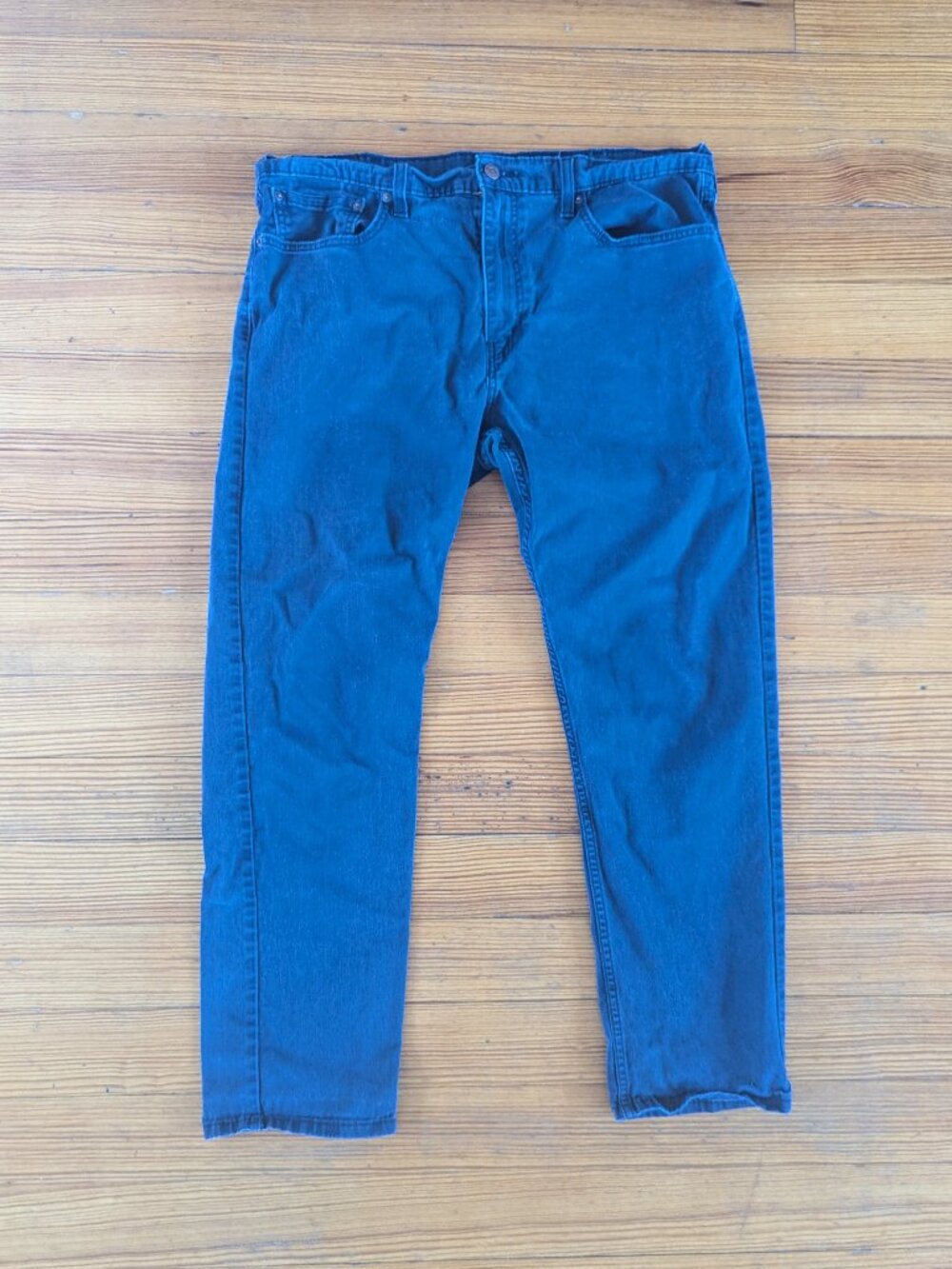 Levi's 502 Regular Taper Blue Denim Jeans Mens 38x32 White Tab Stretch Pants
